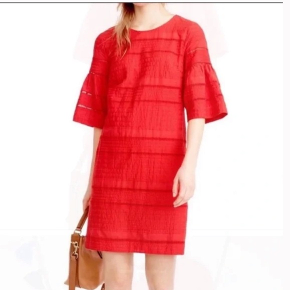 J. Crew Dresses J Crew Eyelet Detail Bell Sleeve Dress Poshmark